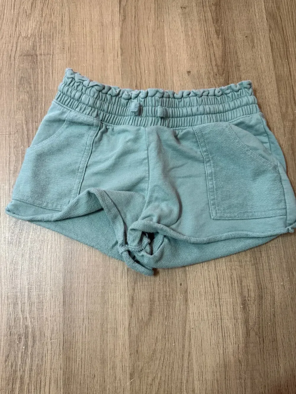 OshKosh Bgosh Girls Mint Shorts 100% Cotton Elastic Waist Sz 7